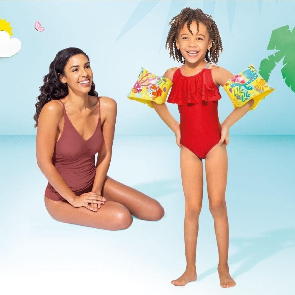 Intex Swim Arm Bands Under The Sea Yellow 3-6 Years Crab Turtle (9inx6in) 1 Pair